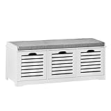 SoBuy Schuhbank Sitzbank mit Stauraum – Schuhregal mit 3 Körben,...