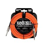 Ernie Ball P06421 Instrumentenkabel, 6,35 mm Mono, Orange, 6,1 m