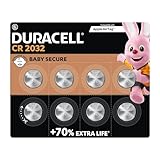 Duracell CR2032 Knopfzellen, CR 2032 Lithium Knopfzelle 3 V (8 Stück),...