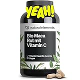 natural elements Bio Maca Rot – 3000 mg Bio Maca rot pro Tagesdosis –...