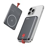 Powerbank Ultra Slim, 5000mAh Power Bank Magnetische USB C 20W...
