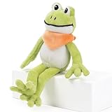 Schaffer 5730 Kuscheltier Frosch Quark Größe XS 16cm, Grün-weiß