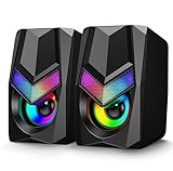 Uythumidid PC Lautsprecher Set, Mini RGB Gaming Monitor Lautsprecher für...