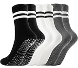 Gendewiner 3 Paar Yoga Pilates Socken Baumwolle Schwarz Weiß Grau Barfuß...