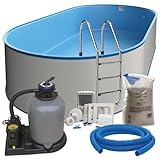 Stahlwand Ovalpool-Set (L x B x T) 6,00 m x 3,20 m x 1,20 m, Pool Made in...