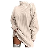riou Pullover für Damen, Winter, lang, elegant, Rollkragenpullover,...