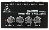 Behringer MICROMIX MX400 Ultra-Compact 4-Channel Line Mixer, Mono Audio...