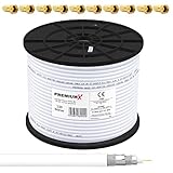 Premium X 100m Basic Koaxialkabel 135dB 4-Fach SAT Antennenkabel Koax-Kabel...