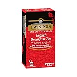 Twinings English Breakfast Schwarztee 50g, 25 Teebeutel, Voller, runder und...