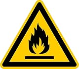 Aufkleber Warnzeichen „Warnung vor feuergefährlichen Stoffen“ Folie...