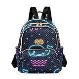 voucong Summer Neon Whale Wave Black 35,6 cm wandelbar, modischer...
