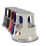 casa pura Tritthocker aus Stahl - Rollhocker 40 cm - 150 kg Tragkraft -...