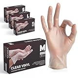 The Real Touch Einweghandschuhe, Transparente Vinylhandschuhe - Box mit 100...
