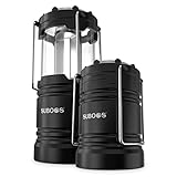 SUBOOS Campinglampe LED - 2 Stück – Batteriebetriebene Outdoor COB...