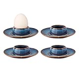 Bluweet Eierbecher Porzellan 4er Set Rund für Hart und Weichgekochten...