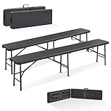 Arebos 2X Bierbank Faltbank Klappbar I Tragegriff | 183 x 28 x 43 cm...