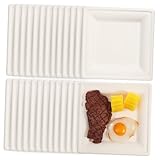 SHERCHPRY 50 Stück Quadratisch Robuste Servierplatten für Partys Picknick...