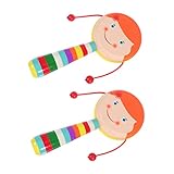 IMIKEYA 2 Stück Holzrassel Trommelspielzeug Für Babys Kinderspielzeug...
