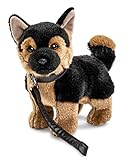 Uni-Toys - Deutscher Schäferhund Welpe, stehend - Mit Leine - 26 cm...