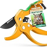 GRÜNTEK Amboss Ratschen Gartenschere UHU 205 mm, bequeme praktische...