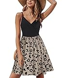 STYLEWORD Sommerkleid Damen Knielang V-Ausschnitt A Linie Kleider Sommer...