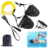 Riisoyu 2in1 Zugseil Schwimmen, Zugseil Schwimmtrainer mit Widerstandsband...