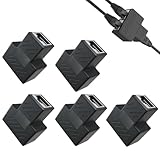 AOUZOVLI 5 Stück Lan Splitter 1 Auf 2 Schwarz Lan Verteiler 1 Auf 2...