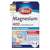 Abtei Magnesium 400 - hochdosiertes Magnesium - für aktive Muskeln -...