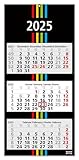 3-Monatskalender 2025 BLACK+STRIPES - Wandkalender 33 x 70 cm Großformat -...