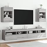 Homgoday TV-Wandschränke mit LED-Leuchten 2 STK. Schrankwand...