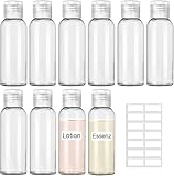 REJOECE Reiseflaschen zum Befüllen 100ml, 10 Stück Reiseflasche Set,...