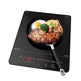 Hermitlux Induktionskochfeld 1 Platte – 6 Kochprogramme, 9...