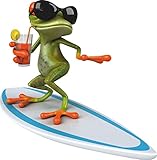 Sticker Surfer Frosch I 10 cm I für Laptop Koffer Roller Motorrad...