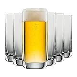 SCHOTT ZWIESEL Bierbecher Simple 345 ml (6er-Set), geradliniges Bierglas...