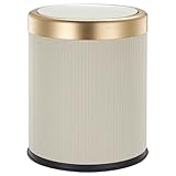 Kitchen Move Abfalleimer aus Kunststoff, 8 l, Weiß und Gold