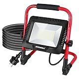 LED Baustrahler 50W, HYCHIKA LED Flutlicht 5500 LM 6500K, Wasserdichtes...