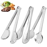 3 Stück Zange Küche aus Edelstahl, Grillzange Servierutensilien,...