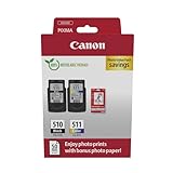 Canon Tintenpatronen & Papier-Multipack - PG-510/CL-511 Original...