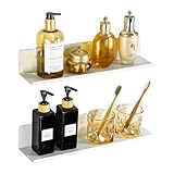 SAYAYO Wandregal Ohne Bohren oder mit Bohren 2 Stück Regal Weiß 40cm...