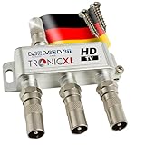 TronicXL 3fach BK Verteiler Premium Kabel Antennenverteiler Kabelfernsehen...