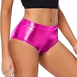 Glänzende Shorts Füf Damen Performance Kostüm Sexy Dehnbare Metallische...