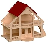 Holz-Puppenhaus | Massiv-Holz Villa für Puppen | Kinder-Puppenhaus |...