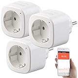 Luminea Home Control Stromzähler: 3er-Set WLAN-Steckdosen mit...