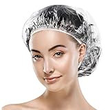 Thinp 100 Stück Duschhaube,Kunststoff Duschkappe,Elastische...