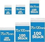 Bonison 600 Stück Druckverschlussbeutel - 6 verschiedene Größen Zip...