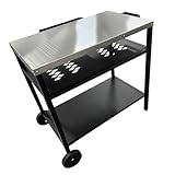LEADZM Grillwagen - Grilltisch Outdoor, 95 x 61x 83,5 cm, Schreibtisch aus...