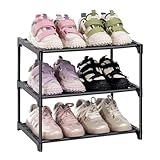 Keoudier Schuhregal mit 3 Ebenen, Schuhregal Platzsparend Schmal...