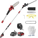 Keenstone 2 in 1 Akku-Hochentaster und Heckenschere, Verlängerungsstange,...