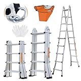 Hooha Leiter Faltleiter, Teleskopleiter, Aluminium Faltleiter,...