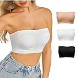 SHOCHX Damen Tube 3 Stück Top BH Bandeau Weiche Trägerlos BH Nahtlose...